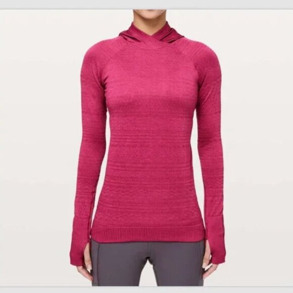 Lululemon Rest Less Hoodie Women’s Size 6 Raspberry Pink Pullover Athletic Top - Picture 1 of 9